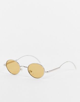 Madein slim oval sunglasses in silver