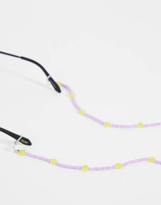 Madein - Solbrillekæde med perler og blomsterdetaljer