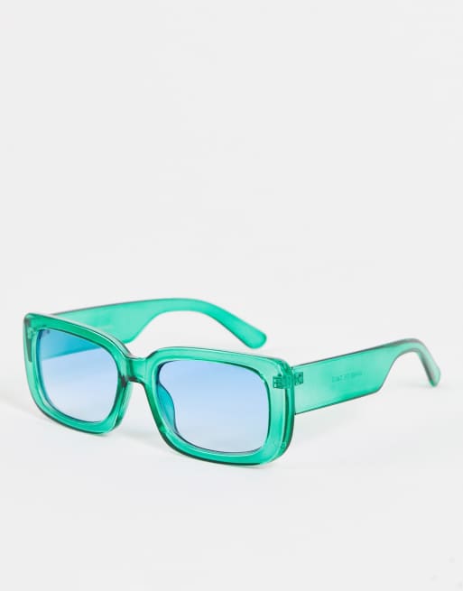 Madein. – Sonnenbrille in Meeresblau mit eckigem Rahmen