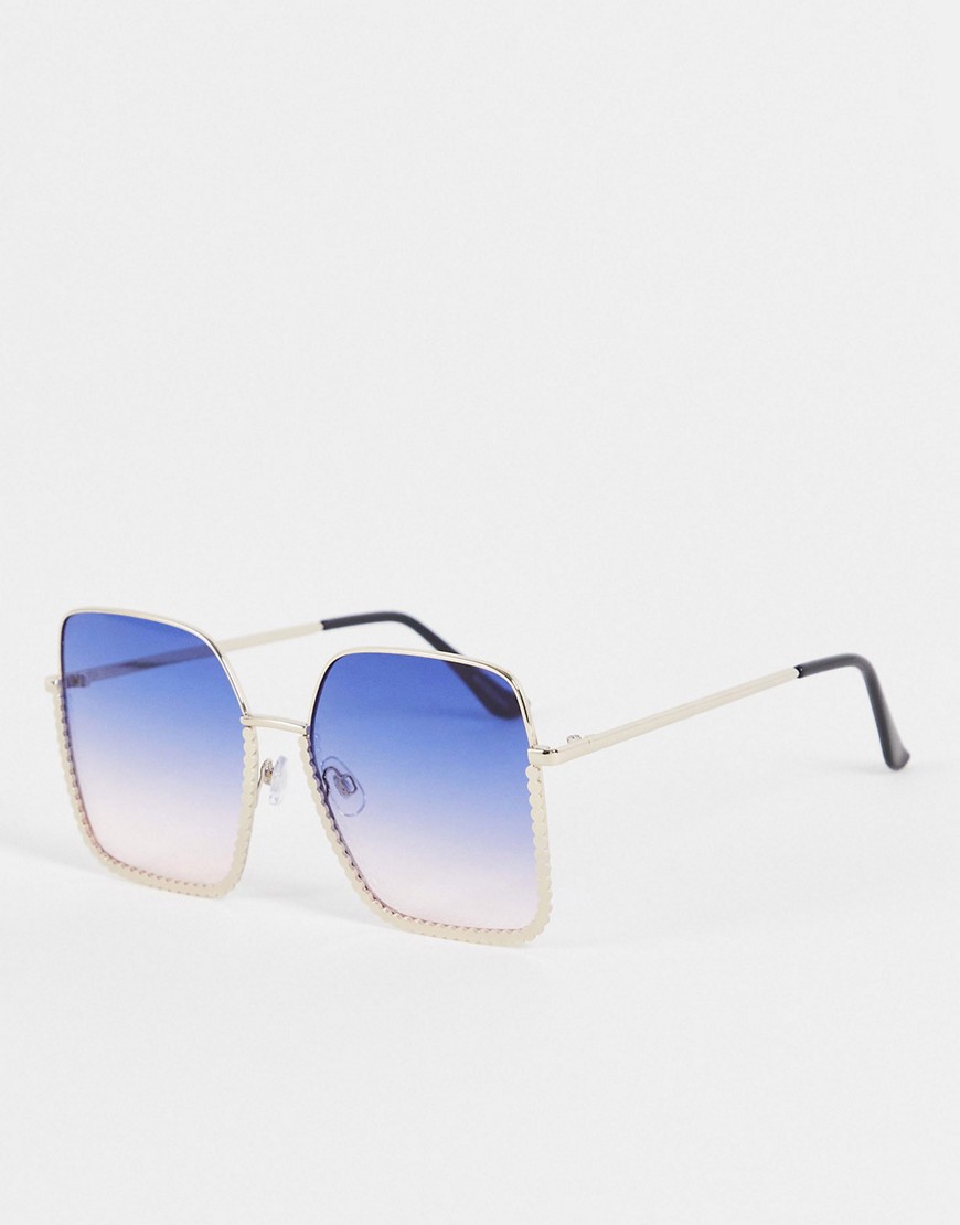 Madein square frame sunglasses in ombre blue