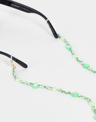 Madein sunglasses chain in lime green charm beads