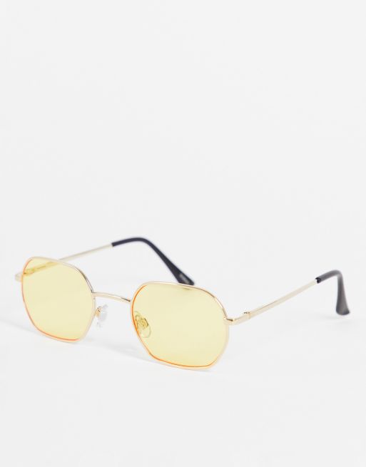 Madein chunky sunglasses with yellow lens