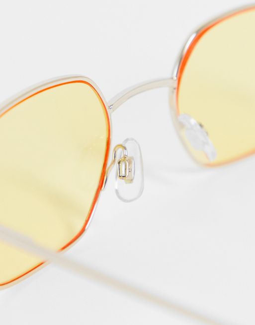 Madein chunky sunglasses with yellow lens