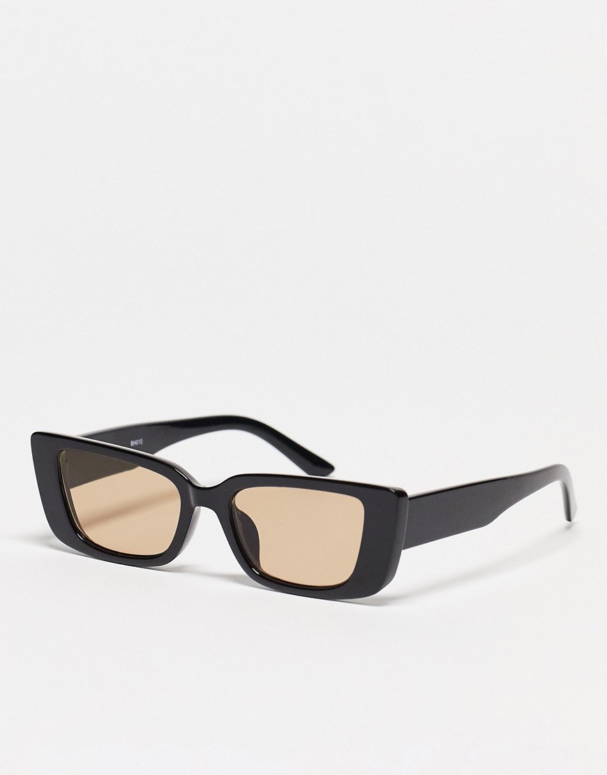 Madein. Thick Frame Cat Eye Sunglasses In Black And Muted Brown