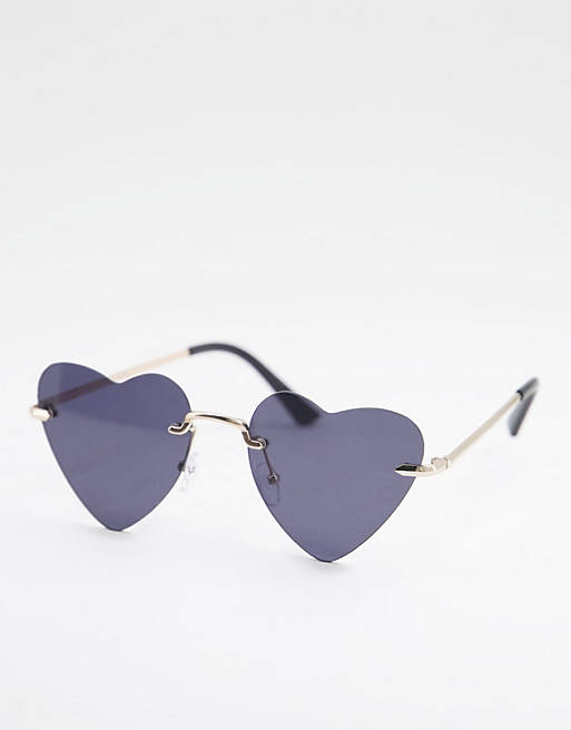 Madein. thin frame heart sunglasses