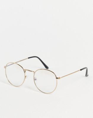 Madein. thin frame round blue light glasses in gold - Click1Get2 Mega Discount