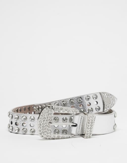 Madein. – Verzierter Western-Gürtel in Silber