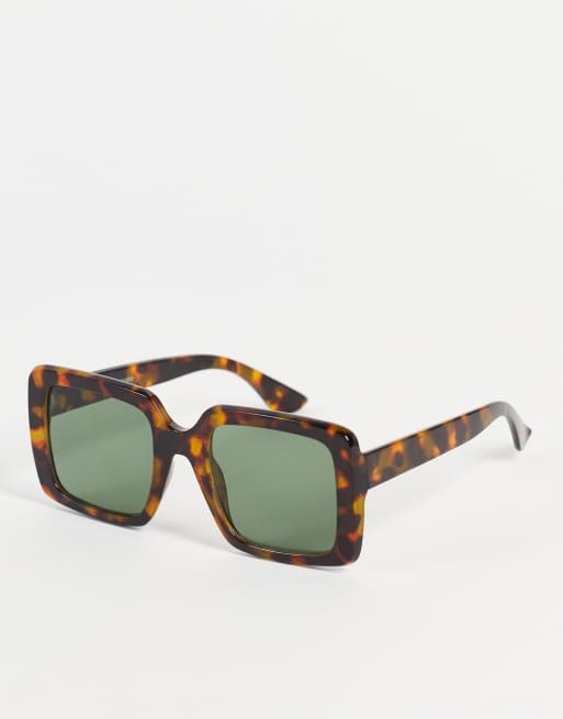 Madein. - Vierkante zonnebril in ton-sur-ton tortoise