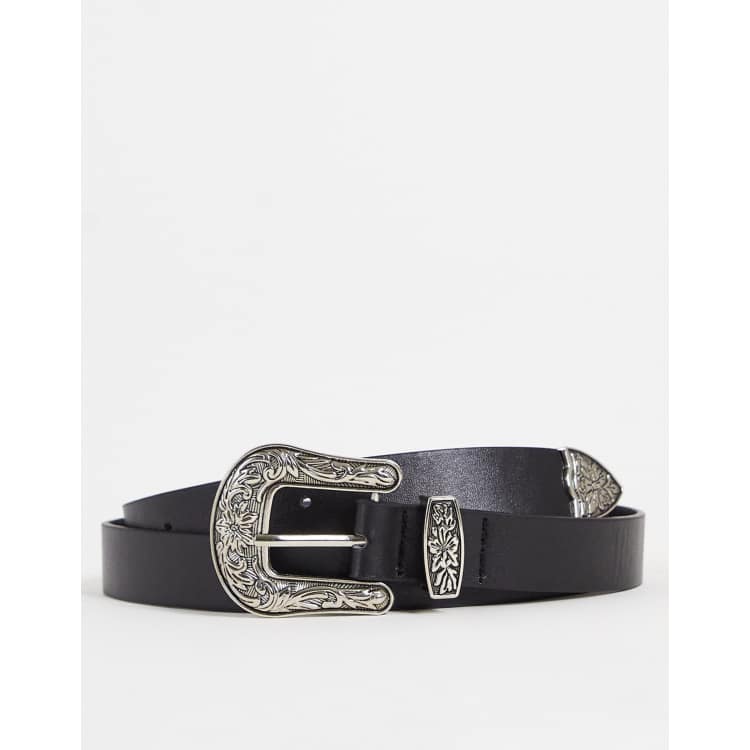 Western Leather Belt(32 BLACK): MINEDENIM｜WILDSIDE YOHJI