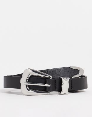 Madein western belt in black