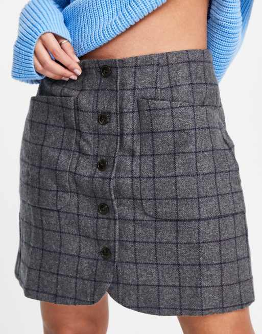 Madewell button up a-line skirt in herringbone