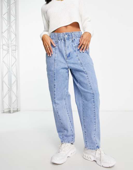 NAME IT - Jean Baggy Bébé Fille - Tencel Lyocell - Taille élastique Mi-haute - Confortable Et Tendance