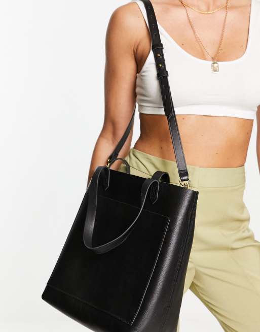 Black Medium Leather Tote