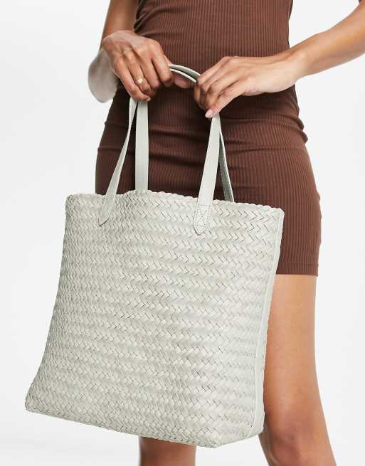 Madewell Large Woven Leather Tote