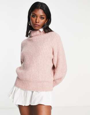 Madewell mockneck knit sweater in pink ASOS