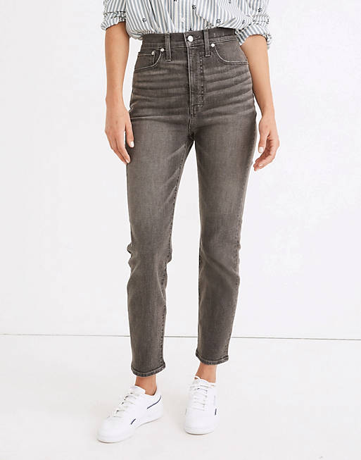 Madewell mom jeans in washed grey