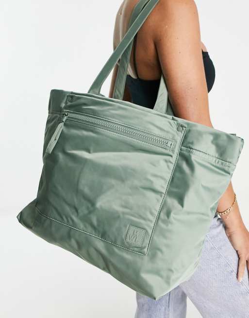 Madewell nylon travel tote bag in sage green