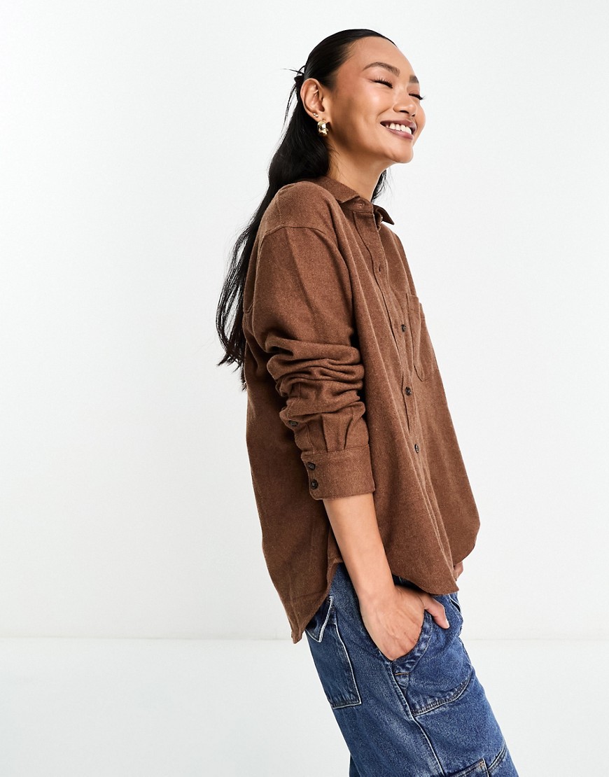 Madewell Oversized Cord Shirt In Brown