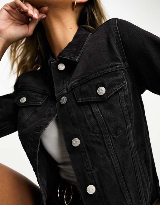 Madewell oversized denim jacket black best sale