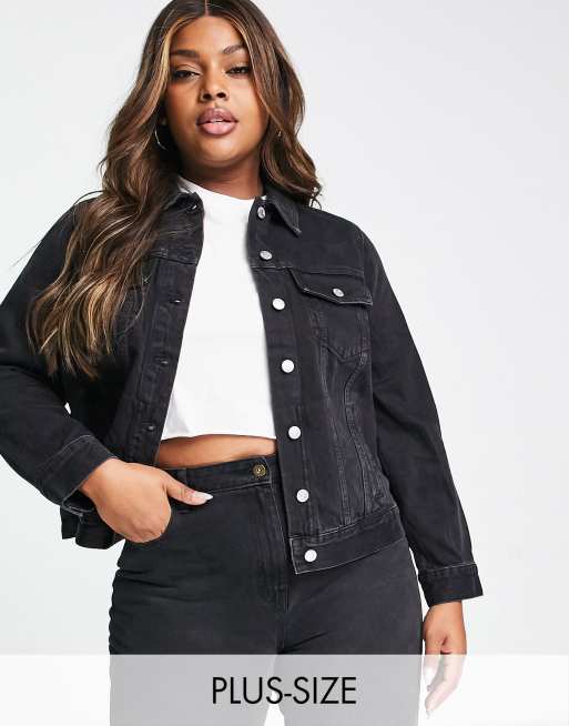 Madewell Plus oversized denim jacket in black | ASOS