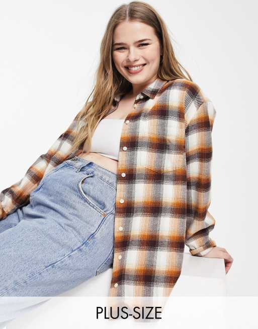 Madewell Plus - Oversized flannellen overhemd met ruit