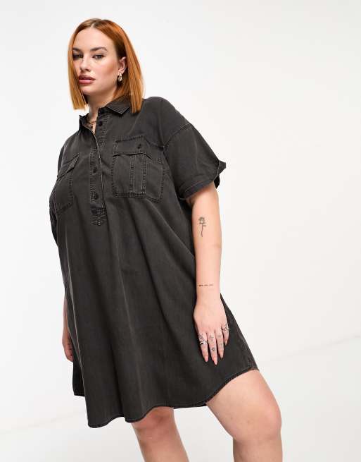 Madewell black cheap denim shirt dress