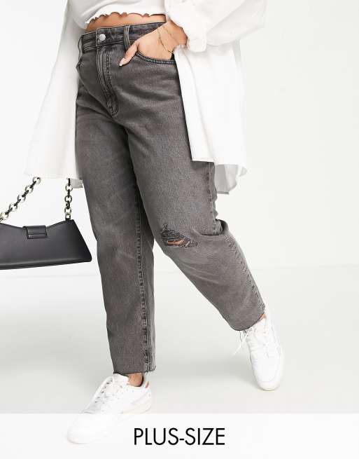 Madewell Plus straight leg jean in black 