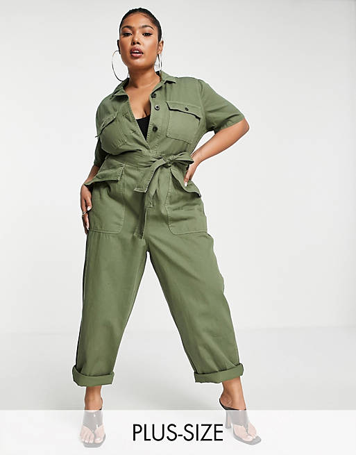 Jumpsuits & Playsuits Madewell Plus utility overalls in khaki 
