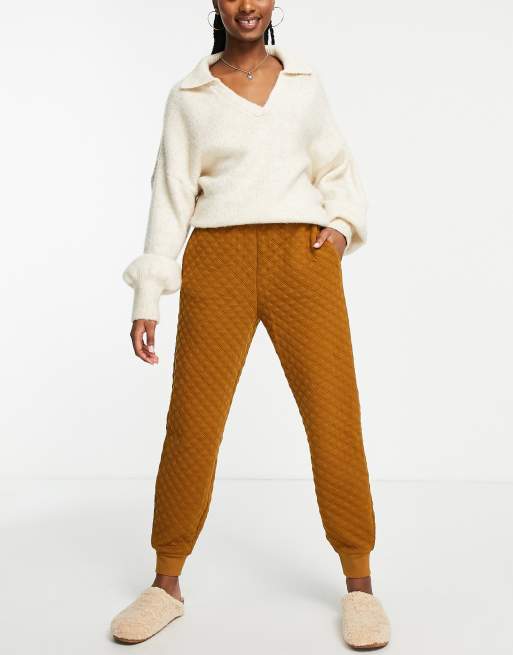 Madewell quilted sweatpants in brown ASOS