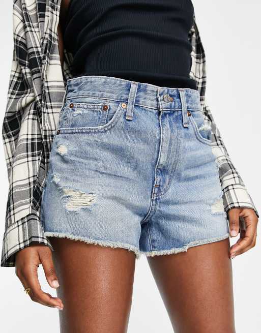 Madewell Relaxed Denim Shorts In Mid Wash Asos