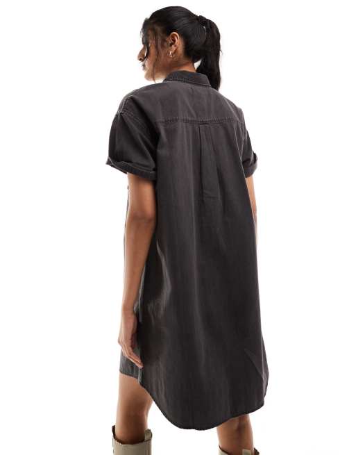 Madewell black denim shirt hot sale dress