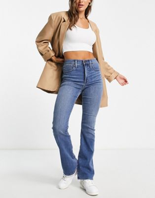 Madewell skinny flare jeans in mid wash