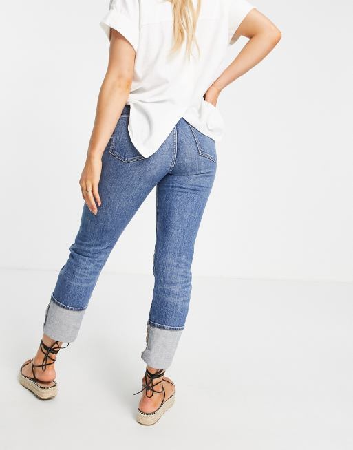 Cuffed sales straight jeans