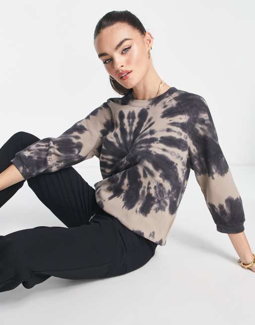 Madewell tie dye sweatshirt in wash black part of a set ASOS