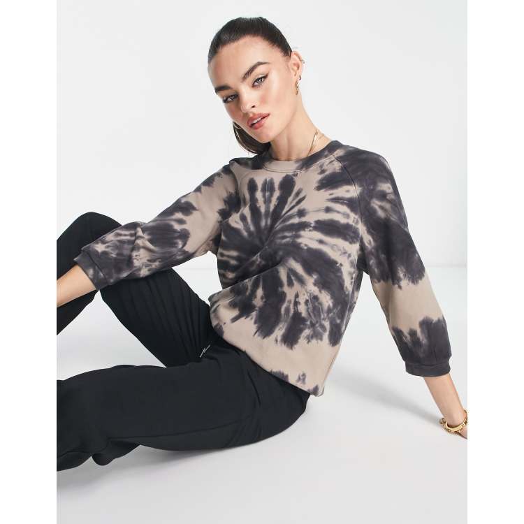 Madewell tie dye sweatshirt in wash black part of a set