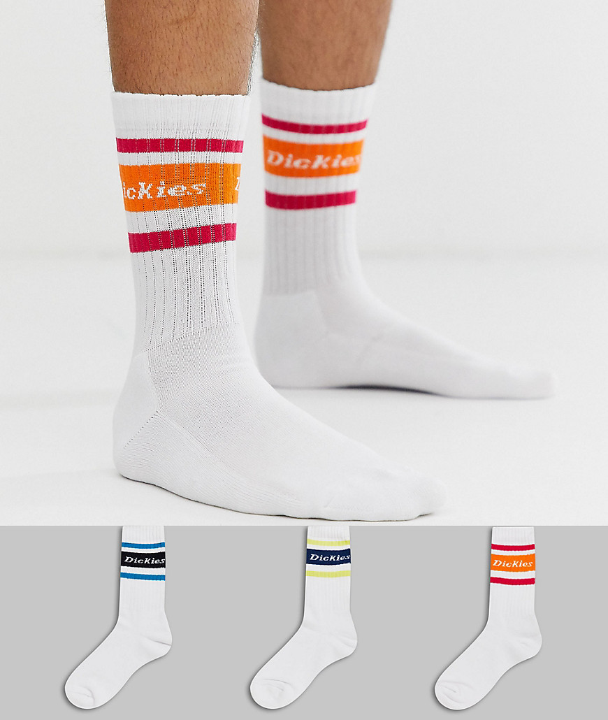 Madison Heights 3-pak hvide sokker med multi kant 1 fra Dickies-Multifarvet
