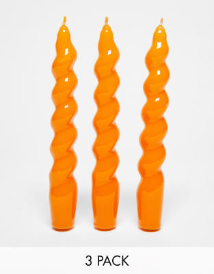 MAEGEN - Spiral Taper - Lot de 3 bougies - Orange-Pas de couleur