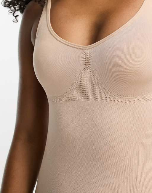 Magic - Bodyfashion - Body modellante con pantaloncini e schiena scoperta color cappuccino, 4 di 4