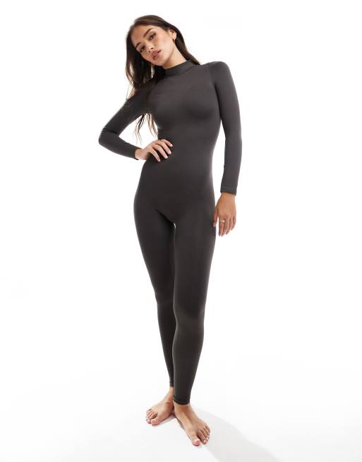 MAGIC – Bodyfashion – Brun jumpsuit i seamless med bodycon-passform