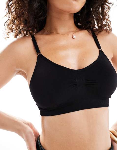 Magic Bodyfashion comfort bra with spaghetti strap detail in black - view 1