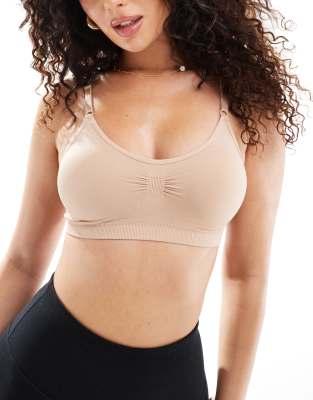 Magic Magic Bodyfashion comfort bra with spaghetti strap detail in cappuccino-Neutral