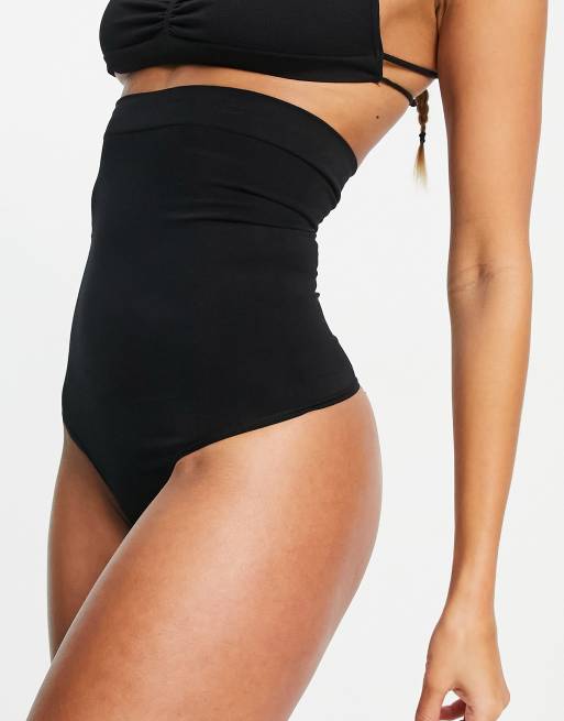 Magic Bodyfashion – Formender Kontur-Tanga in Schwarz mit hoher Taille und mittlerer Stützfunktion