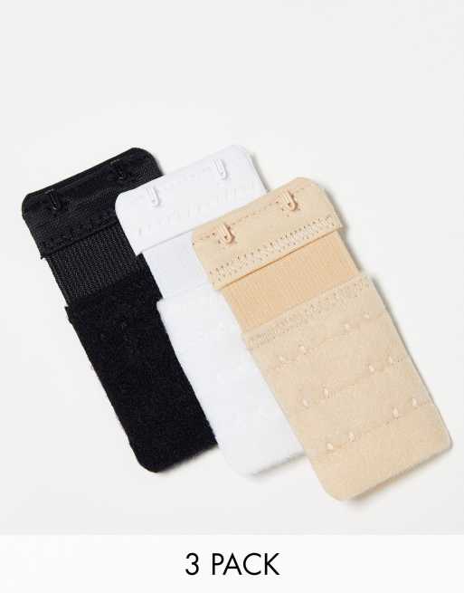 Magic - Bodyfashion - Lot de 3 extensions pour soutien-gorge à 2 agrafes 3,8 cm - Multicolore