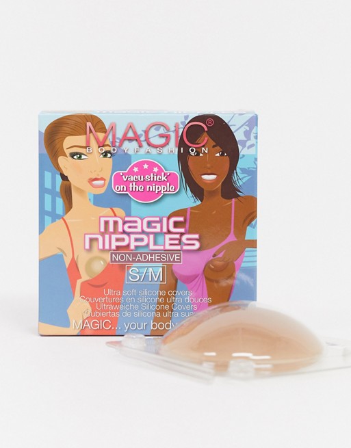 Magic Bodyfashion non-adhesive invisible suction silicone nipple covers in dark brown