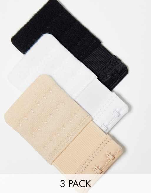 Magic – Bodyfashion – Olikfärgade, trippla BH-förlängningshakar på 4,5 tum, 3-pack