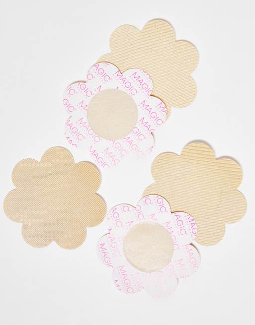 MAGIC Bodyfashion satin rosette 10-pack water resistant nude secret nipple covers in fair, 3 of 4