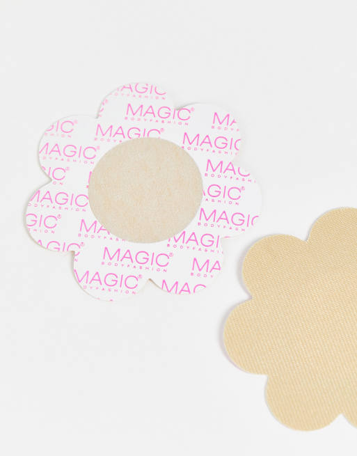 MAGIC - Bodyfashion satin rosette 7 pakke vandfaste nøgne nippel covers i fair, 4 af 4