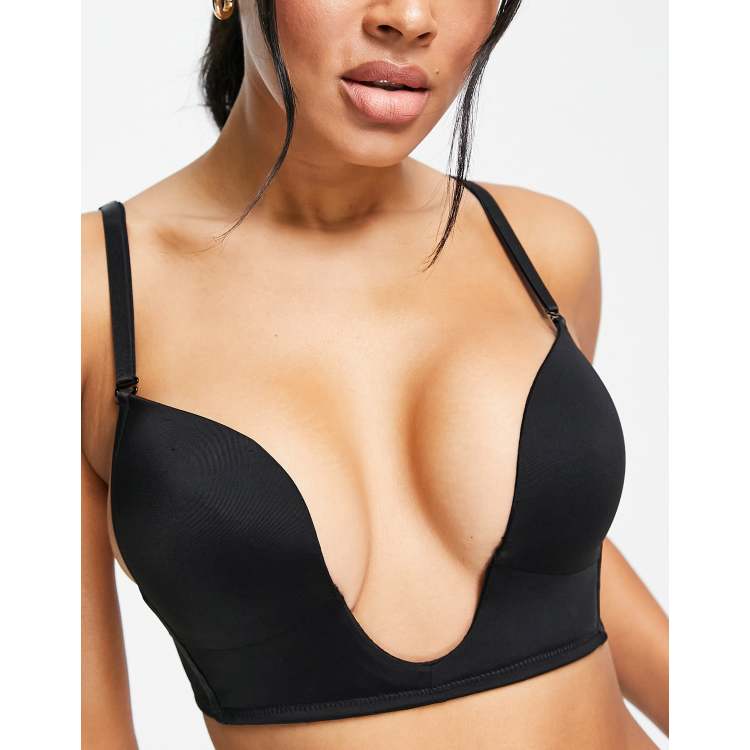 salchicha puenting Garganta Magic Bodyfashion ultra plunge V bra in black | ASOS