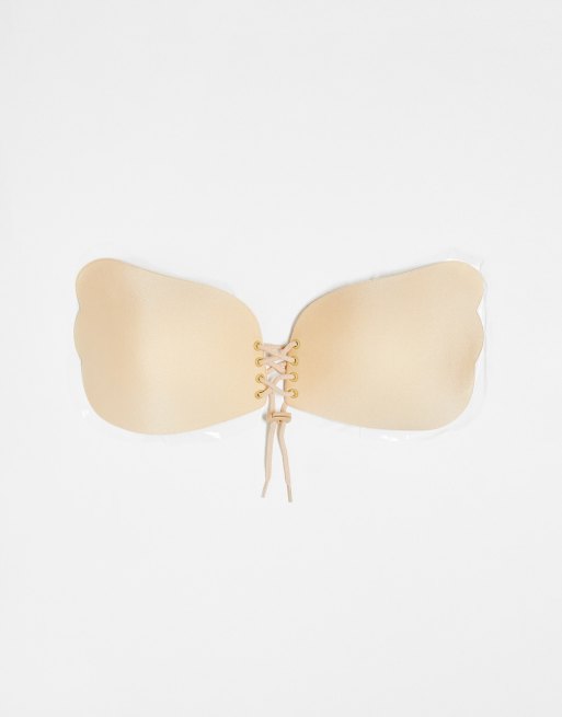 Bye Bra - Reggiseno adesivo senza cuciture e senza spalline con scollo a U  e schiena scoperta beige