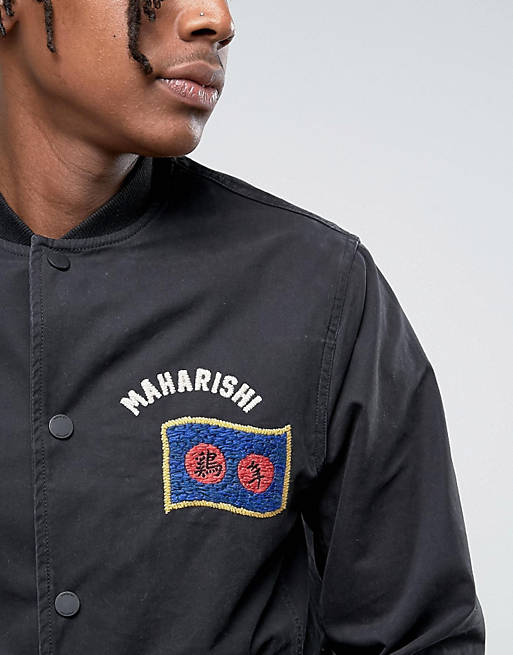 Maharishi Souvenir Jacket In Black With Embroidery | ASOS
